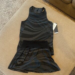 Adidas Black and Gray Tennis Tank and Skirt Set